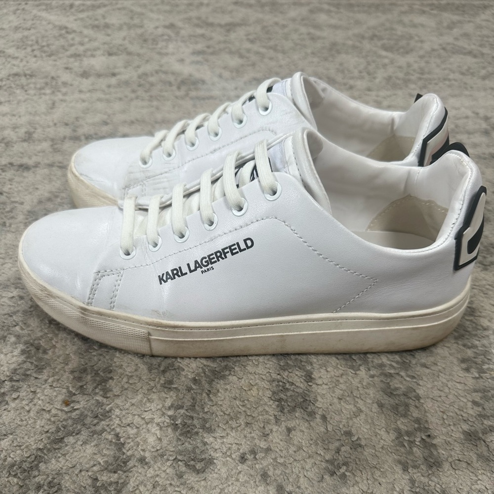 Karl Lagerfeld White Leather Sneakers